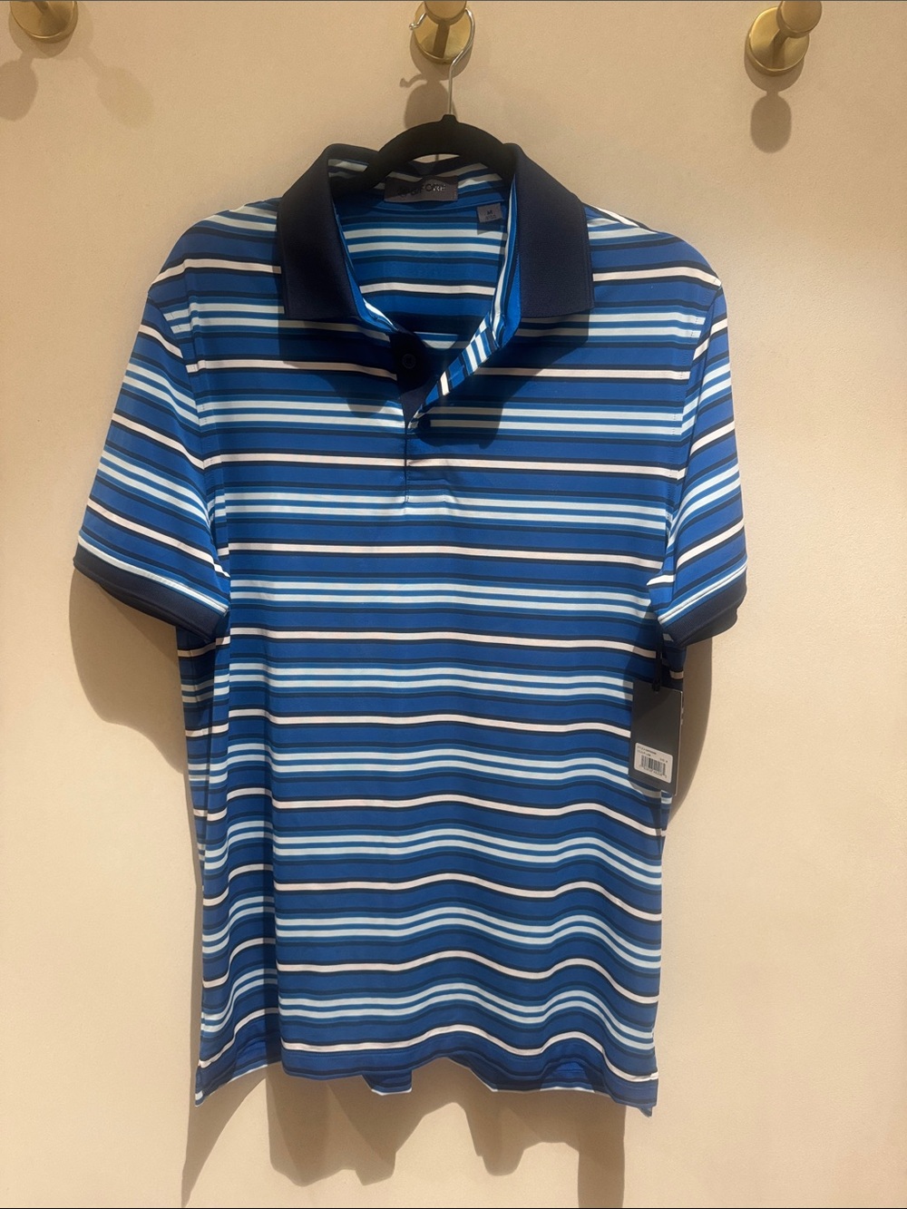 G/FORE Blue Tech Polo with Navy Trim